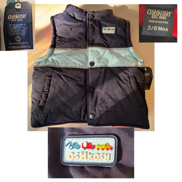 OshKosh B'gosh Black and Blue Baby Vest - Picture 2 of 6